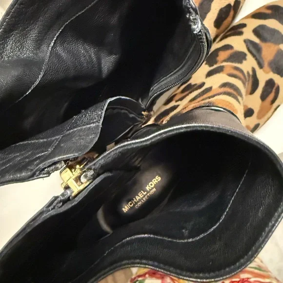 Michael Kors Collection Black and Tan Leopard Boots - Picture 6 of 6